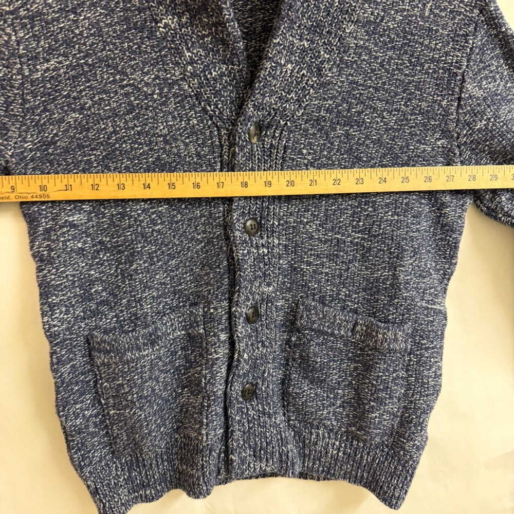 J‎ Crew Mens Blue Speckled Shawl Collar Knit Cardigan Sweater M Old Money Preppy - Picture 7 of 9